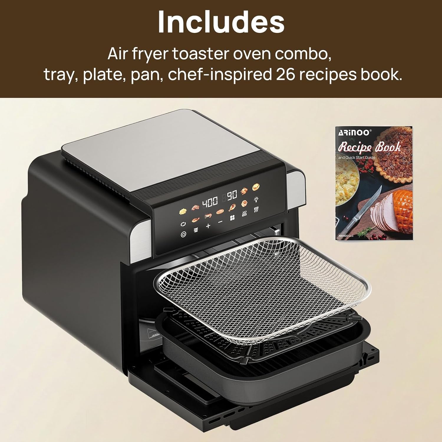 16-qt-air-fryer-toaster-oven-combo-with-pfas-free-ceramic-coating-viewing-window-9-presets-top-1700w-bottom-1500w-max-400-f-nonstick-tray-detachable-door-black-easy-to-clean