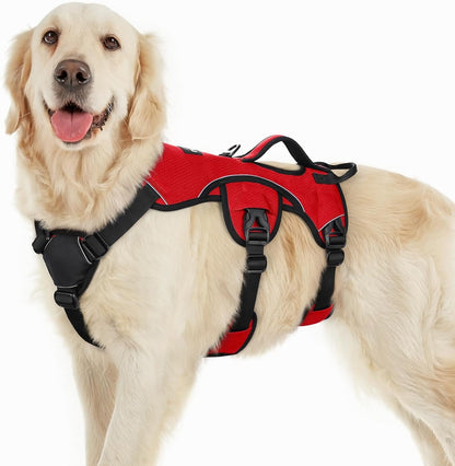 Rabbitgoo Escape Proof Dog Harness for Large, No Pull with Lift Handle | No Escape, Full Soft Padded, Reflective Adjustable Vest, Leash Clip for Walking Hiking Training, Black, Large13