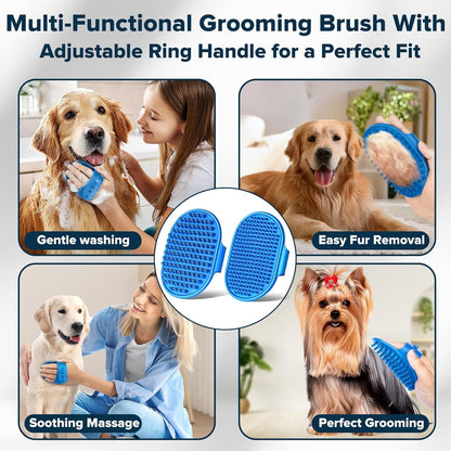 6PCS Grooming & Bath Supplies for Dogs, Cats | Dog Washing Gloves | Dog Bath Brush | Dog Shower Brush | Pet Grooming Gloves | Dog Grooming Kit | Pet Supplies for Showerhead & Sprayer (Navy Blue)5
