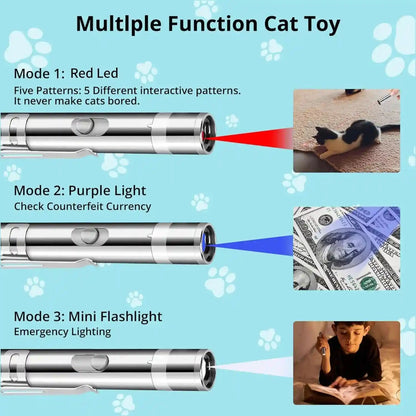 Waputne Cat Toy for Indoor Cats, 2 Pieces, USB Rechargeable Kitten Toys with 7 Adjustable Patterns, Interactive Chase Toys for Indoor Cats & Dogs, Training & Exercise Fun7