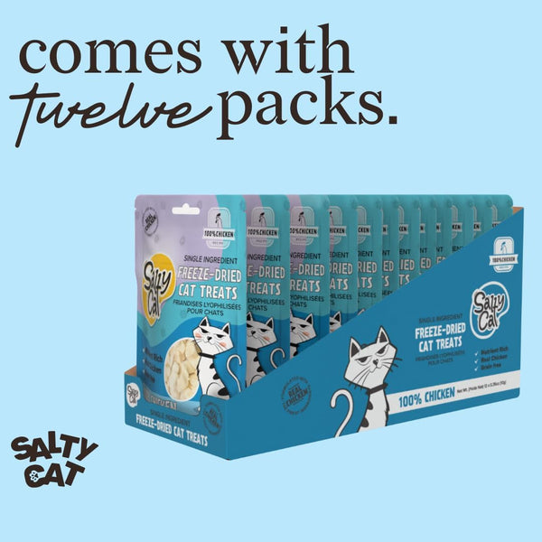 Salty Cat Natural Freeze-Dried Chicken Cat Treats, 10G Bag (12 Packs)8