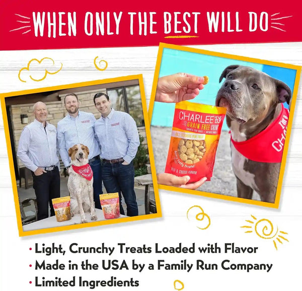 Charlee Bear Crunch Grain Free Dog Treats, Bacon and Blueberry, 8 Ounce Resealable Bag, Low Calorie Training Treats for Dogs, Limited Ingredient, Healthy, Crunchy Dog Snacks, Made in USA7