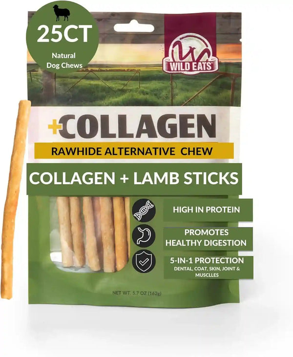 Wild Eats Real Duck Collagen Bully Sticks for Dogs, 25 Pack, Rawhide Free | No Hide Chew Treat Made without Grain, 5 Inch Size, High Protein, Satisfies Natural Gnawing Urges, Suits All Breeds15