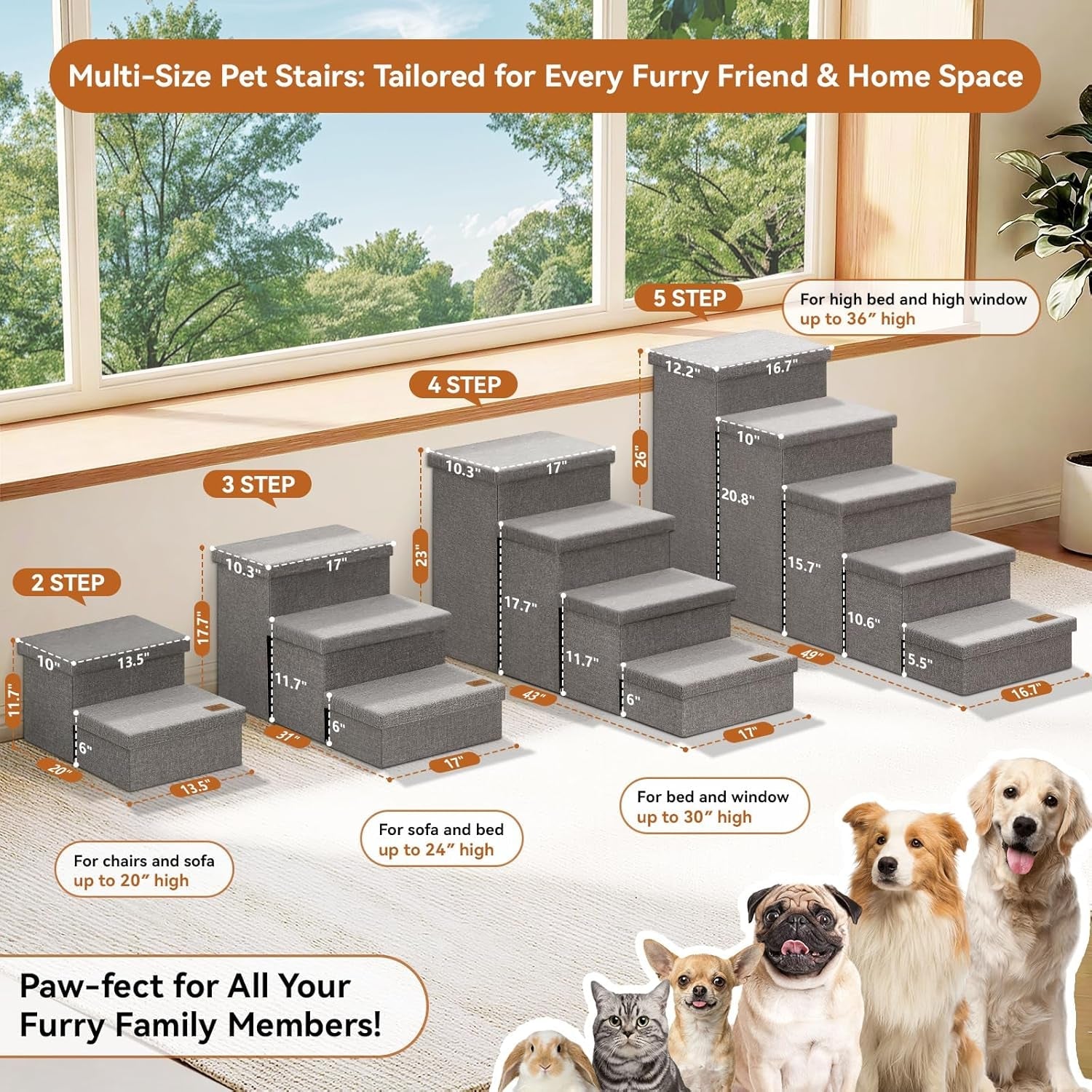zerbuger-wider-dog-ramp-for-high-bed-with-storage-18-h-foldable-dog-stairs-for-small-medium-large-older-senior-animal-sturdy-dog-step-for-climbing-bed-or-couch-arthritis-friendly-gray-no-condo
