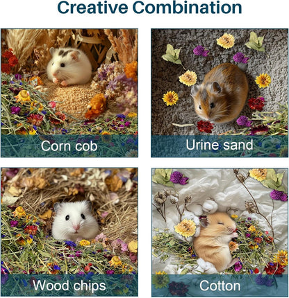 Sukh Hamster Bedding Odor Control - 150G Flowers & Herbs for Small Animals | Natural Habitat Decor and Forage Material for Dwarf Hamster, Chinchilla, Guinea Pig, Rabiit, Gerbil, Mice, Lemming4