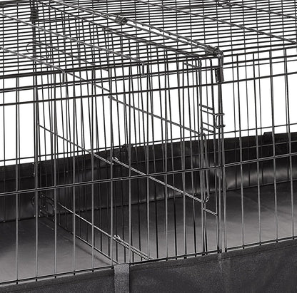 Amazon Basics Leakproof Canvas Bottom Guinea Pig Cage, Easy to Clean Small Animal Habitat with Divider Set, Indoor/Outdoor, Portable, No Tools Needed, 47.6"L X 24.2"W X 14"H, Black7