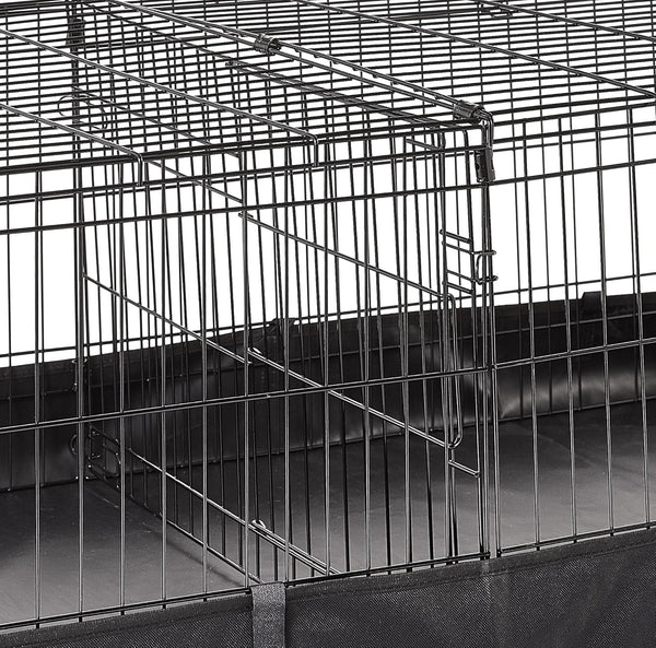 Amazon Basics Leakproof Canvas Bottom Guinea Pig Cage, Easy to Clean Small Animal Habitat with Divider Set, Indoor/Outdoor, Portable, No Tools Needed, 47.6"L X 24.2"W X 14"H, Black7