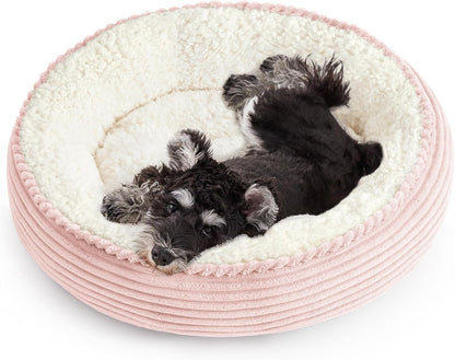 Love'S Cabin round Donut Cat and Dog Cushion Bed, 20In Bed for Cats or Small Dogs, Anti-Slip & Water-Resistant Bottom, Super Soft Durable Fabric Pet Beds, Washable Luxury Cat & Dog Bed Gray35