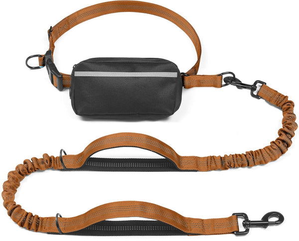Iyoshop Hands Free Dog Leash with Zipper Pouch, Dual Padded Handles and Durable Bungee for Walking, Jogging and Running Your Dog (Large, 25-120 Lbs, Black)39