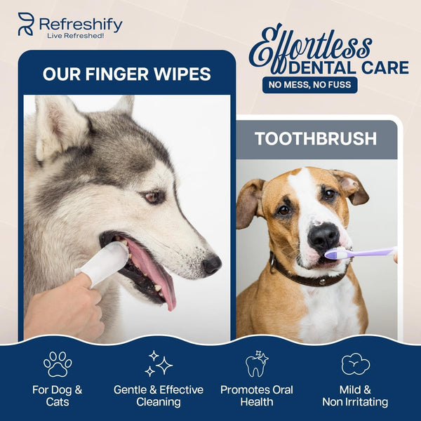 Dog Teeth Cleaning Wipes - 100 Value Pack - Fresh Mint Dog Dental Wipes, Vet Formulated Pet Teeth Cleaning Finger Wipes for Dogs & Cats – Effective Dog Teeth Cleaning, Plaque & Tartar Solution3