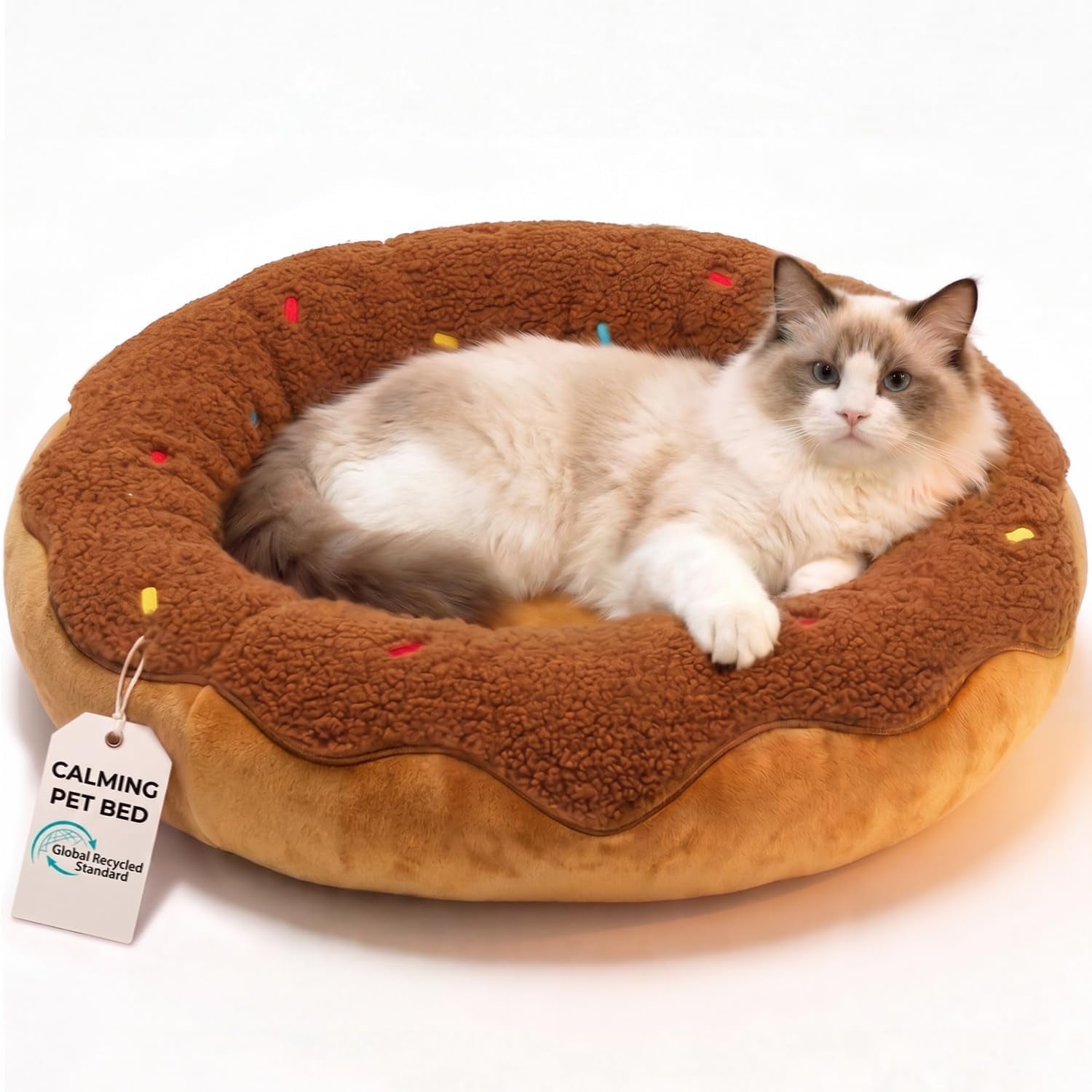 sushi-cat-bed-calming-small-dog-bed-21in-washable-anti-anxiety-cuddler-bed-for-kitten-puppy-ultra-soft-plush-fur-non-slip-bottom-machine-washable-cushion-pet-bed
