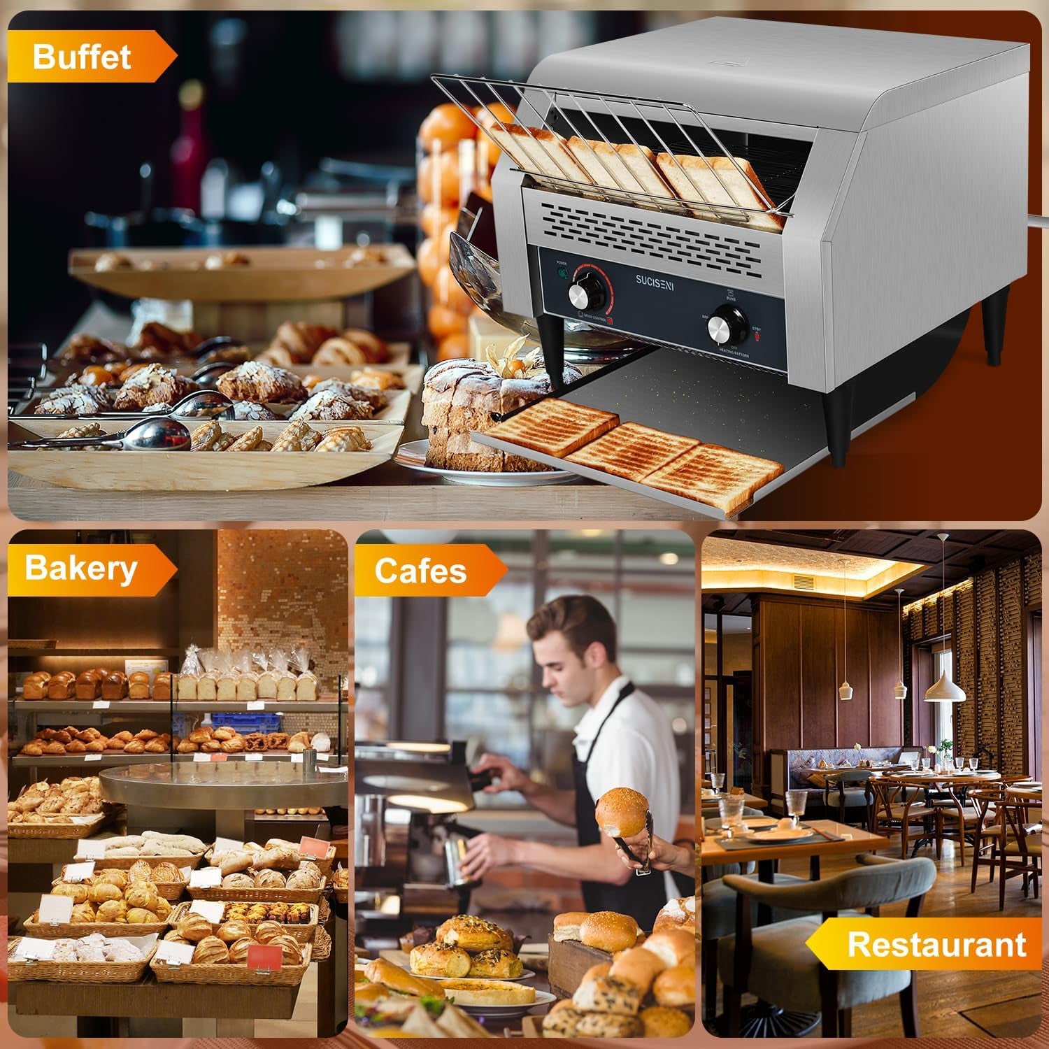commercial-conveyor-toaster-450-slices-hour-stainless-steel-toaster-2600w-heavy-duty-industrial-toasters-electric-oven-with-dual-heating-tube-for-bagel-bread-croissant-bakery-restaurant-cafe