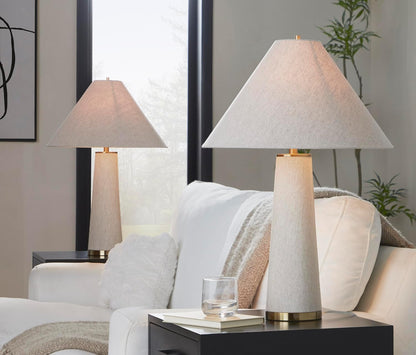 Kona 28" Metal Table Lamp, Desk Lamp, Bedside Lamps for Night Stands, Natural Linen Shade, Brass Base2