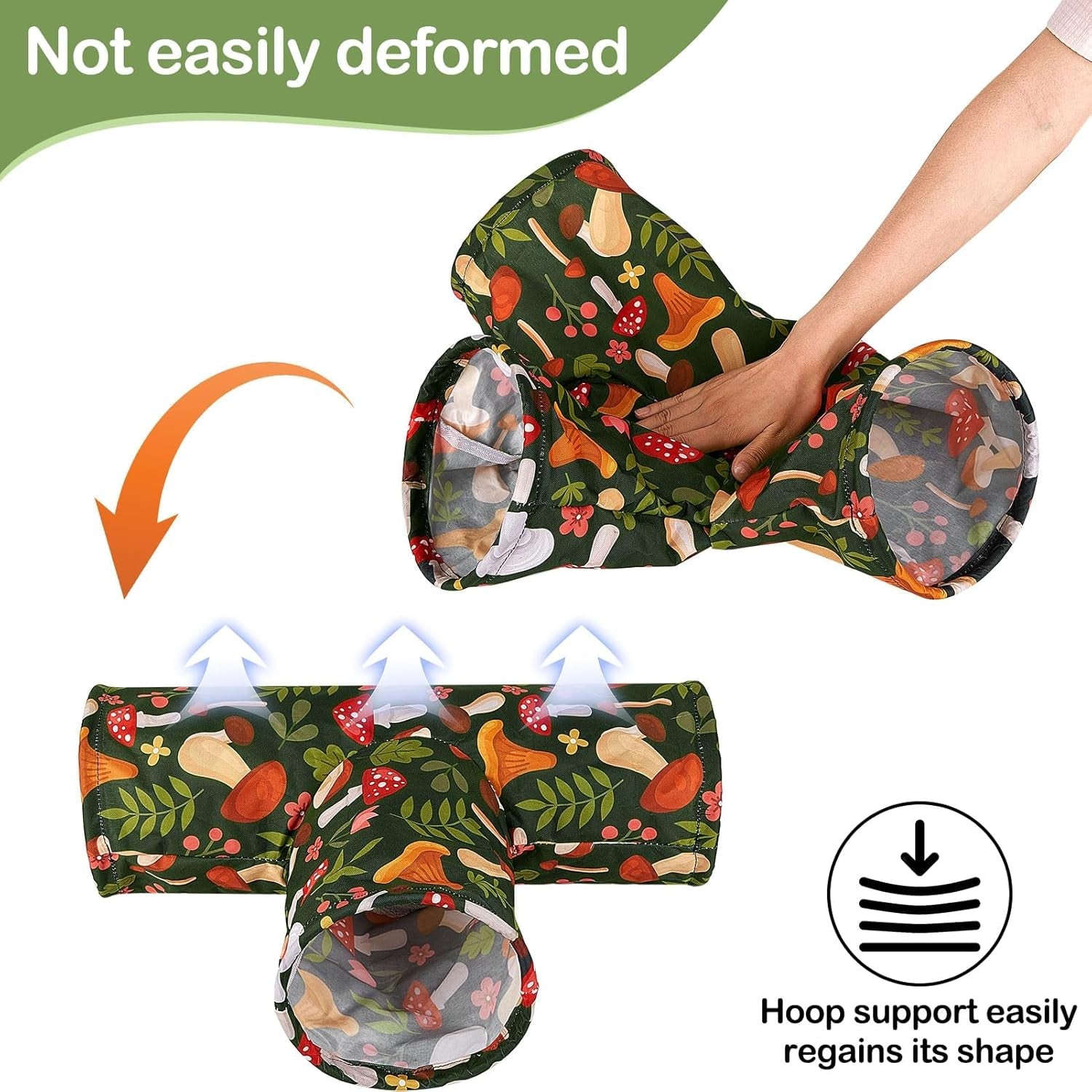 bienbee-guinea-pig-tunnel-3-way-washable-guinea-pig-hideout-foldable-rabbit-tunnel-guinea-pigs-toys-for-bunny-hamster-chinchilla-ferret-rabbit-guinea-pigs-accessories-mushroom-guinea-pig-hideout-portable-tubes-with-cute-print-high-dense-fabric-for-small-pets-hiding-resting-playing-and-exploring