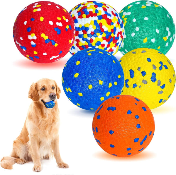 6 Pcs Dog Balls Tennis Ball for Aggressive Chewers Indestructible Dog Teething Chew Toys for Large Medium Small and Puppies, More Biting-Proof Atom.8