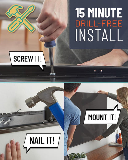 No Stud TV Mount for Drywall - Slim No Drill Design Holds Tvs up to 100Lbs with Nails - Easy Studless Install with No Drill Needed8
