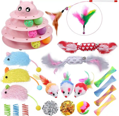 UPSKY Cat Toy Roller 3-Level Turntable Cat Toys Balls with Six Colorful Balls Interactive Kitten Fun Mental Physical Exercise Puzzle Kitten Toys13