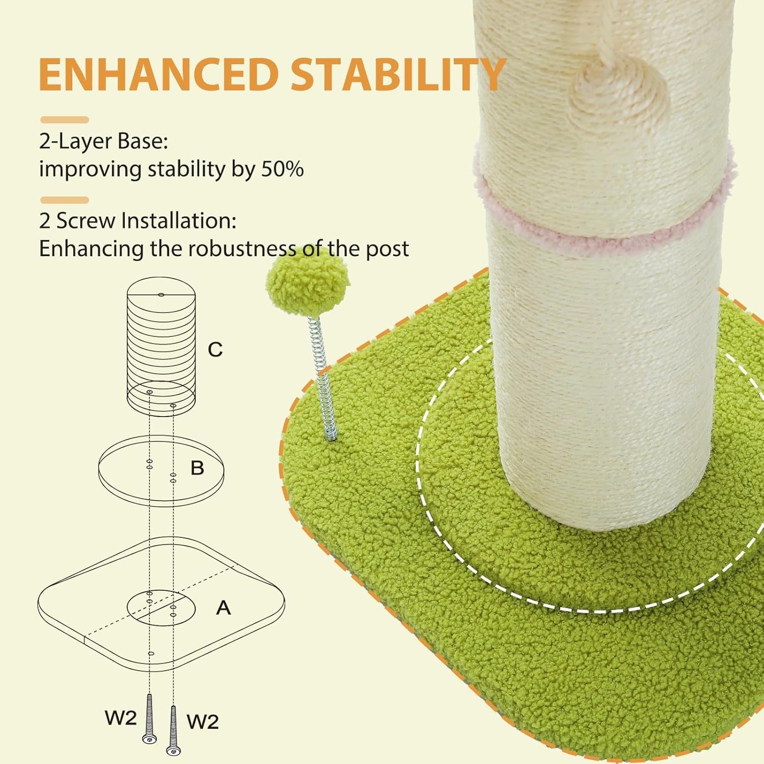pequlti-flower-cat-scratching-post-super-thick-5-5in-sisal-post-pink-small-cat-kitten-scratcher-removable-flower-bed-sisal-spring-ball-enlarged-double-base-cute-pink-flower-cat-tree