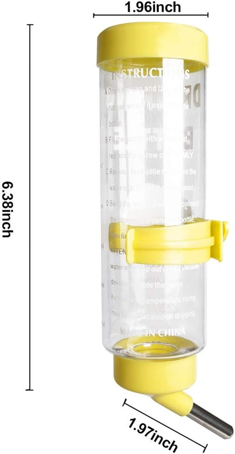 2pcs-8-45-oz-no-drip-small-animal-water-bottle-cage-water-bottles-for-small-pet-bunny-ferret-hamster-guinea-pig-rabbit-plastic-for-small-pet-guinea-pig-hamster-bunny-ferret-rabbit-hanging-wire-buckle-included-easy-to-install-yellow-blue
