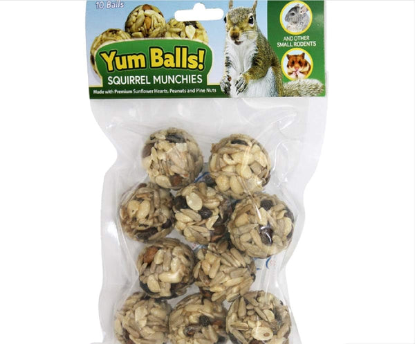 Yum Balls! - Squirrel Munchies - Healthy Natural Treat with Nuts & Seeds - Squirrels, Chinchillas, Prairie Dogs, Degus, Rats, Hamsters, Rabbits, Guinea Pigs, Gerbils and Other Small Pets1