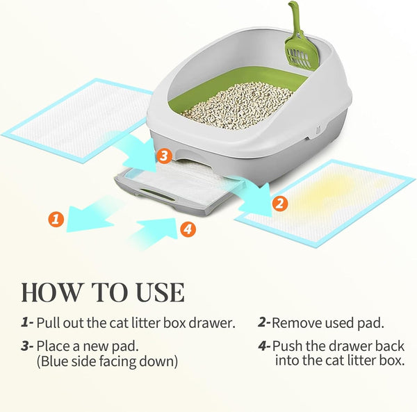 40 Count Cat Litter Pads for Tidy Cats Breeze System, Thickened Cat Pad Refills for Litter Box, Super Absorbent Pee Pad, Odor Control & Leak-Proof, 16.9X11.4 Inch Unscented5