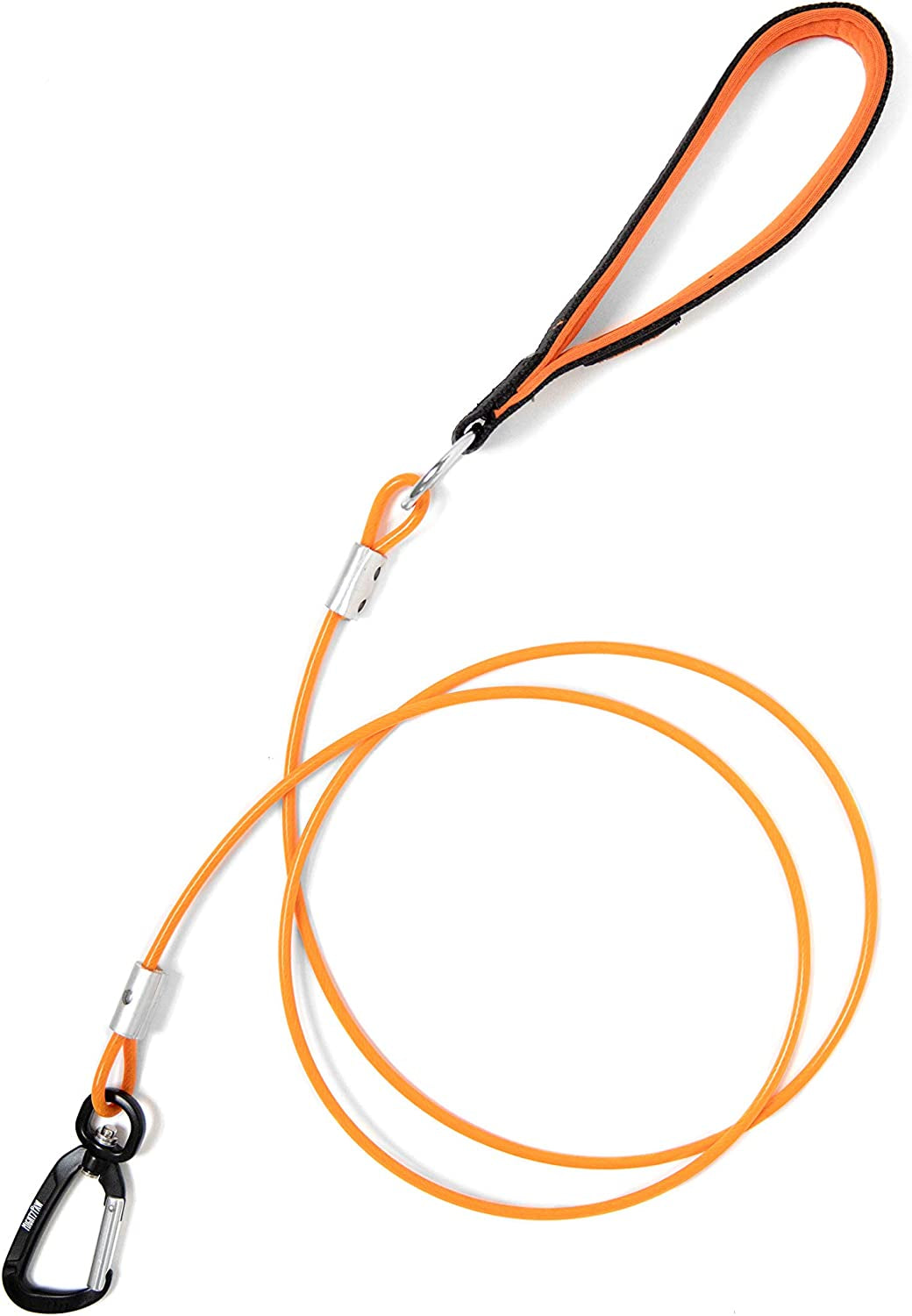 mighty-paw-dog-leash-anti-biting-pets-leashes-chew-proof-metal-cable-ideal-for-large-dogs-and-teething-puppies-braided-cord-with-padded-handle-six-foot-green