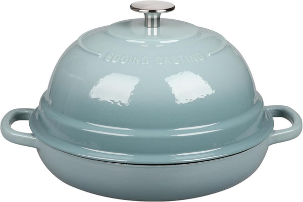 Enameled Cast Iron Dutch Oven Pot with Lid, round Bread Oven for Homemade Sourdough Bread Baking, 6 Quart, Seasalt1