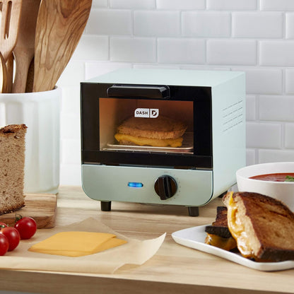 DMTO100GBAQ04 Mini Toaster Oven Cooker for Bread, Bagels, Aqua & Mini Maker Portable Grill Machine + Panini Press for Gourmet Burgers, Sandwiches, Chicken + Other on the Go Breakfast, Aqua3