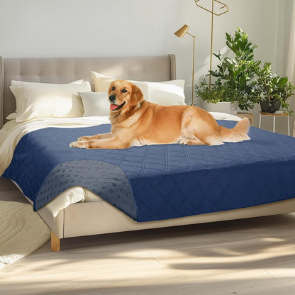 Luciphia 100% Waterproof Couch Cover Blanket for Dogs Anti-Slip Pet Couch Protector Sofa Mat Puppy Cat Blanket with Non-Slip Bottom, Navy Blue, 30X70 Inch30