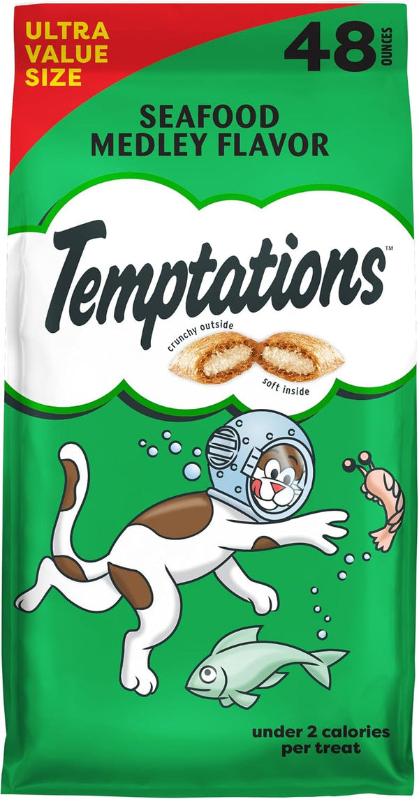 Temptations Classic Crunchy and Soft Cat Treats, Seafood Medley, 30 Oz | under 2 Calories per Treat, 100% Complete & Balanced Adult Cat Nutrition, Resealable Tub, Use as Snack, Meal, or Food Topper13