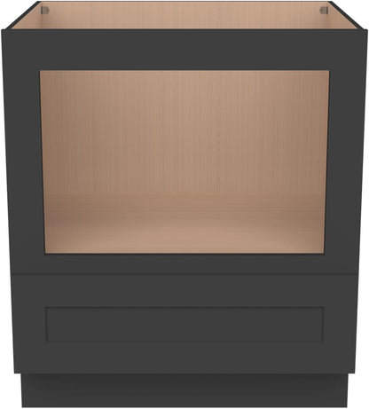 Microwave Base Cabinet – Solid Wood Shaker Style Kitchen Storage Base Unit with Drawer & Soft-Close Doors, RTA Pantry Cupboard for Dining Room, Coffee Bar 30" W X 24" D X 34 1/2" H (Charcoal Black)6