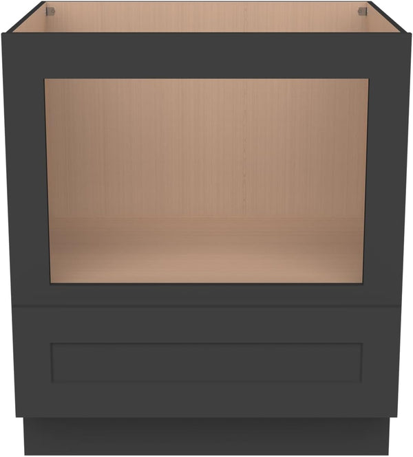 Microwave Base Cabinet – Solid Wood Shaker Style Kitchen Storage Base Unit with Drawer & Soft-Close Doors, RTA Pantry Cupboard for Dining Room, Coffee Bar 30" W X 24" D X 34 1/2" H (Charcoal Black)6
