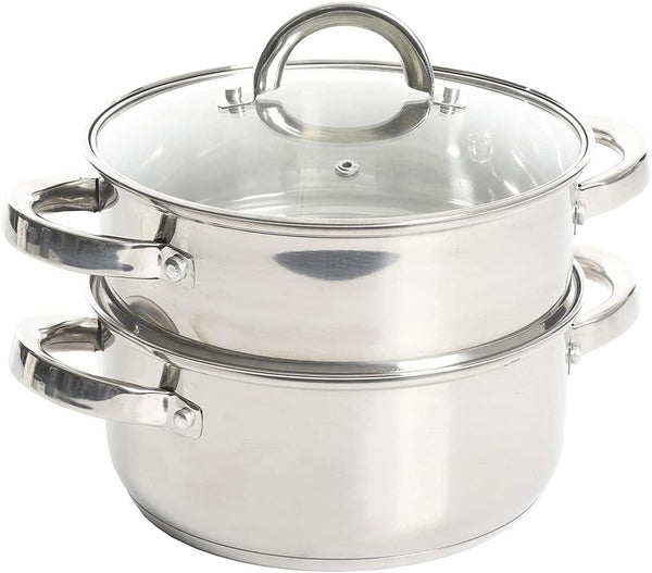 Oster Dutch Oven with Steamer Basket 3-Quart - Sangerfield Stainless Steel, Stovetop Steamer for Vegetables, Rice & Tamales, Dishwasher Safe1