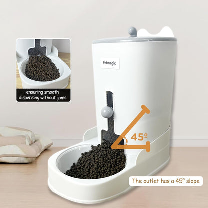 Gravity Cat Feeder by Petmagic Is a 3.6L Large-Capacity Cat Food and Water Bowl Set. This Two-Piece Set Is Suitable for Pet Feeding, Including Small and Medium-Sized Dogs, Kittens.3