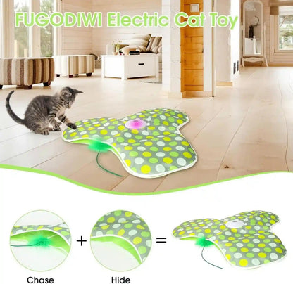 Interactive Cat Toys for Indoor Cats & Kittens - Automatic Hide & Seek Toy with Feather Tail,Squeaky Mouse Sounds, Motion Activated,Usb Rechargeable Boredom Relief & Self Play Enrichment Game2