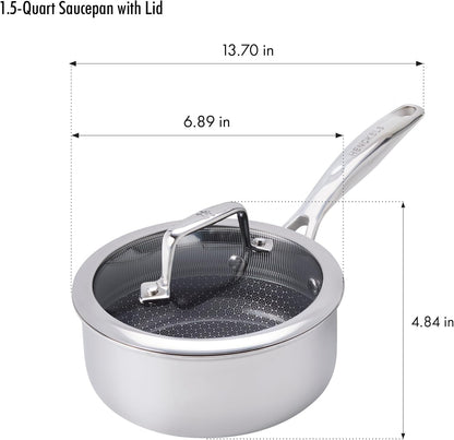 Henckels Paradigm Stainless Steel 6 Pc Cookware Set, Tri-Ply Ceramic Nonstick Cookware with Dutch Oven, Non Toxic Induction Cookware Set, Metal-Utensil & Dishwasher Safe3