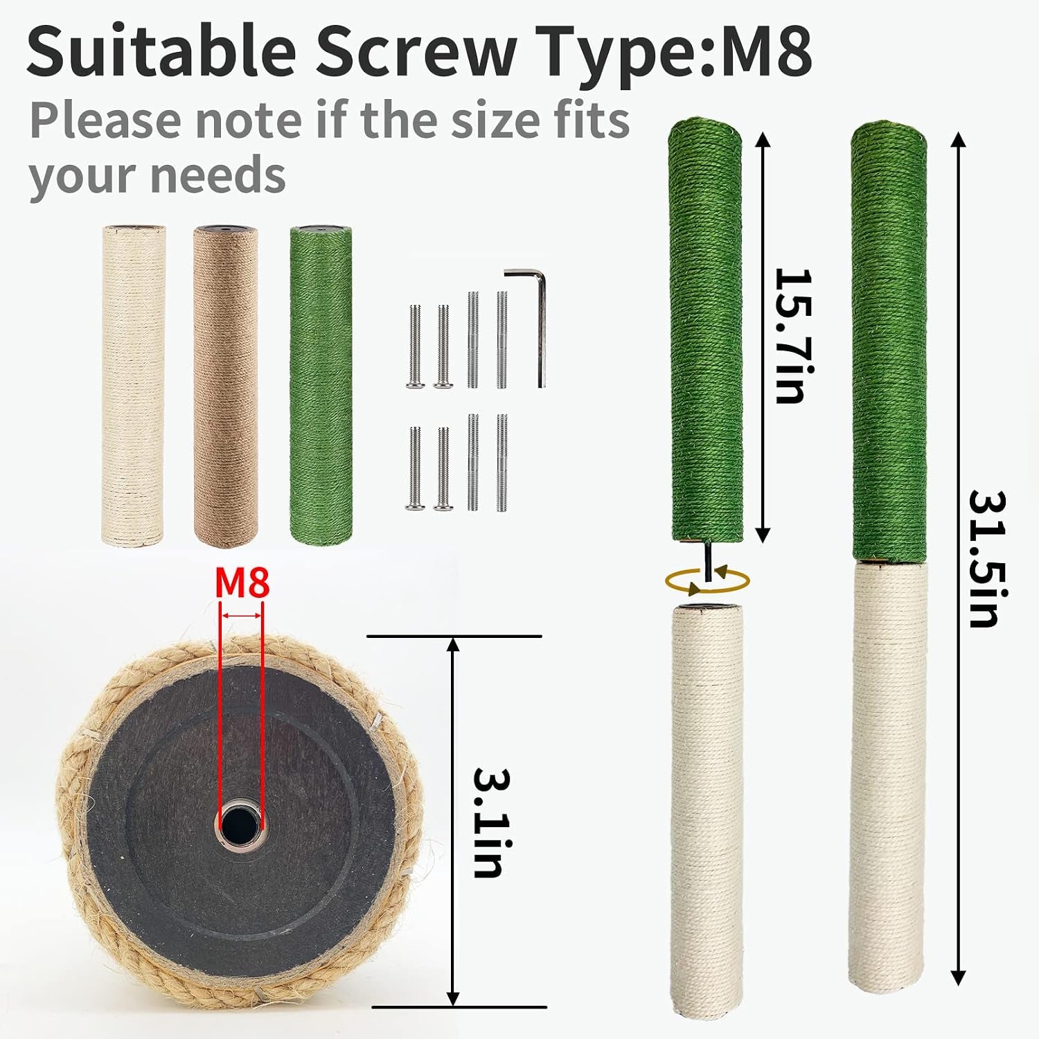 vcepjh-cat-scratching-post-replacement-for-indoor-cats-4pcs-15-7in-cat-scratch-post-refill-pole-parts-sisal-rope-cat-furniture-protector-with-m8-screws-for-cat-tree-tower-white
