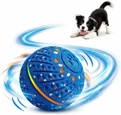 Interactive Dog Ball Toy for Small Medium Dogs – Automatic Rolling, Bouncing & Moving Dog Toy with LED Lights, 2-In-1 Fetch Toy, Durable E-TPU, USB Rechargeable (2.8” Blue)1