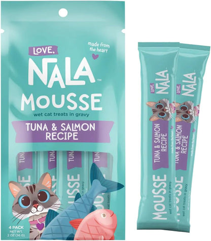 LOVE, NALA - Natural Lickable Cat Squeeze up Treat,Topper - Variety Pack Mousse - Wet Food Cat Puree - Grain Free, Non-Gmo, Minerals, Vitamins - 24 Pack 12 Oz.11