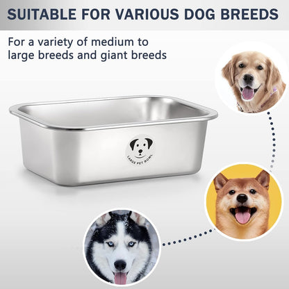 Stainless Steel Dog Bowls for Large Dogs, High Capacity Metal Dog Food Bowls, Food and Water Bowl for Larges, X-Large, and Big Dogs 1.25 Gallons8