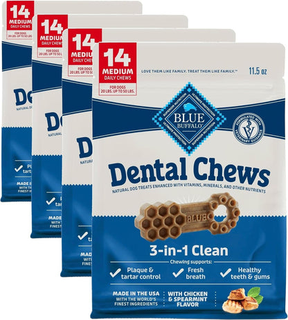 Blue Buffalo Dental Chews Medium Natural Dog Treats, Chicken & Spearmint 23-Oz Bag (28 Count)11