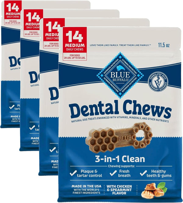 Blue Buffalo Dental Chews Medium Natural Dog Treats, Chicken & Spearmint 23-Oz Bag (28 Count)11