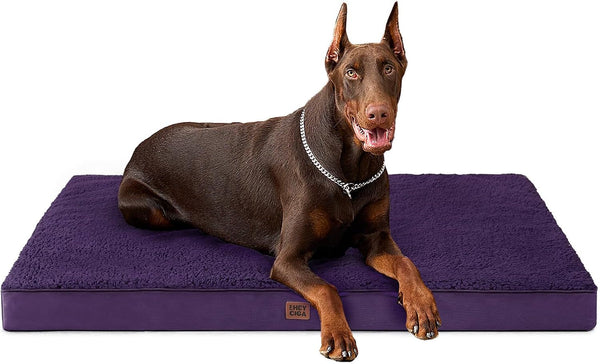 EHEYCIGA Orthopedic Dog Bed Large with Removable Washable Cover,Grey,41X27 | Egg Crate Foam Support,Durable Oxford Fabric,Non-Slip Bottom,Machine Washable,Soft Waterproof Plush Pet Bed Mat for Crate81