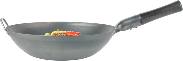 Carbon Steel Wok 1 Pack of 13.3 Inch Heavy-Duty Uniform Heat Distribution Pan Induction Compatible Flat Bottom Wok Welded Handle Black for Gas Stovetops and Grills11
