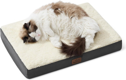 Bedsure Washable Dog Beds Large Sized Dog with Comfy Sherpa, 36X27In Grey | Orthopedic Egg Crate Foam,Comfort Support Flat Rectangle Pet Mat,Non-Slip Bottom,Removable Cover,For Large Breed up to 55 Lbs11