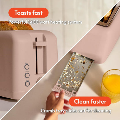 Fits-Anywhere™ Slim Toaster, 4 Slice Extra Long & Wide Slot, Blossom5