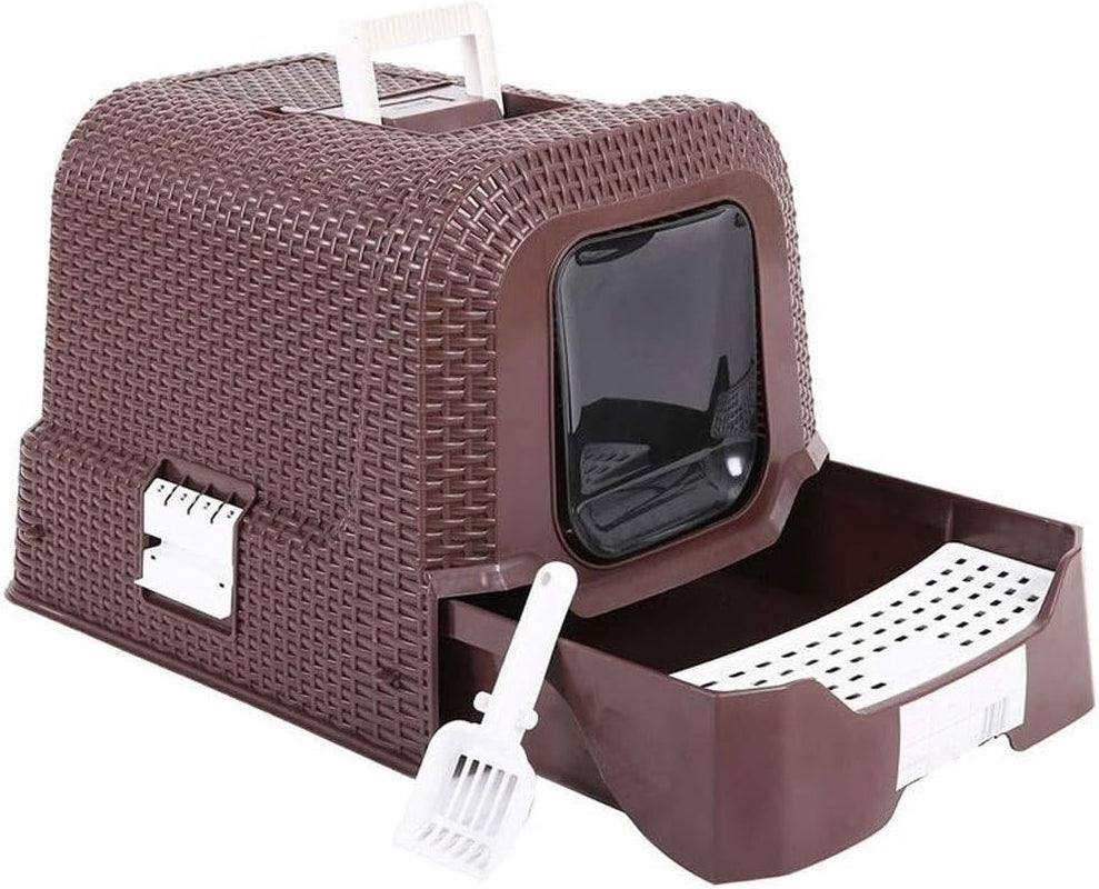 dog-potty-training-toilet-pet-supplies-rattan-style-fully-enclosed-cat-toilet-large-litter-box-potty-closedwhite