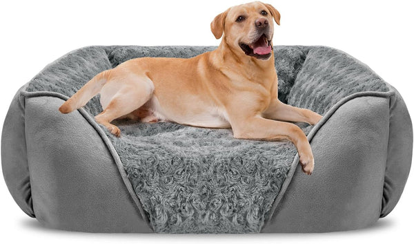 INVENHO Rectangle Washable Orthopedic Dog Bed for Small, Medium and Large Dogs, Soft Calming, Sleeping Puppy Bed Durable Pet Cuddler with Anti-Slip Bottom, S (20"X19"X6")39