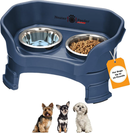 Neater Feeder Deluxe Mess-Proof Elevated Dog Bowls for Small Dogs (Up to 19 Lbs), 2 Height Adjustable (6” & 7.5”) No-Spill Raised Dog Bowl Stand, Stainless Steel Food Bowl Set, Made in USA, Cappuccino37