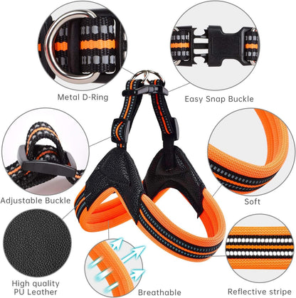 Dog Harness No Pull Ultra Soft Breathable Padded Pet Harness 2 Adjustable Botton, 3M Reflective Pet Harness for Dogs Easy Control for Small Medium Large Dogs2